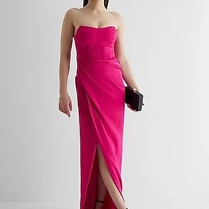 Satin pink corset dress